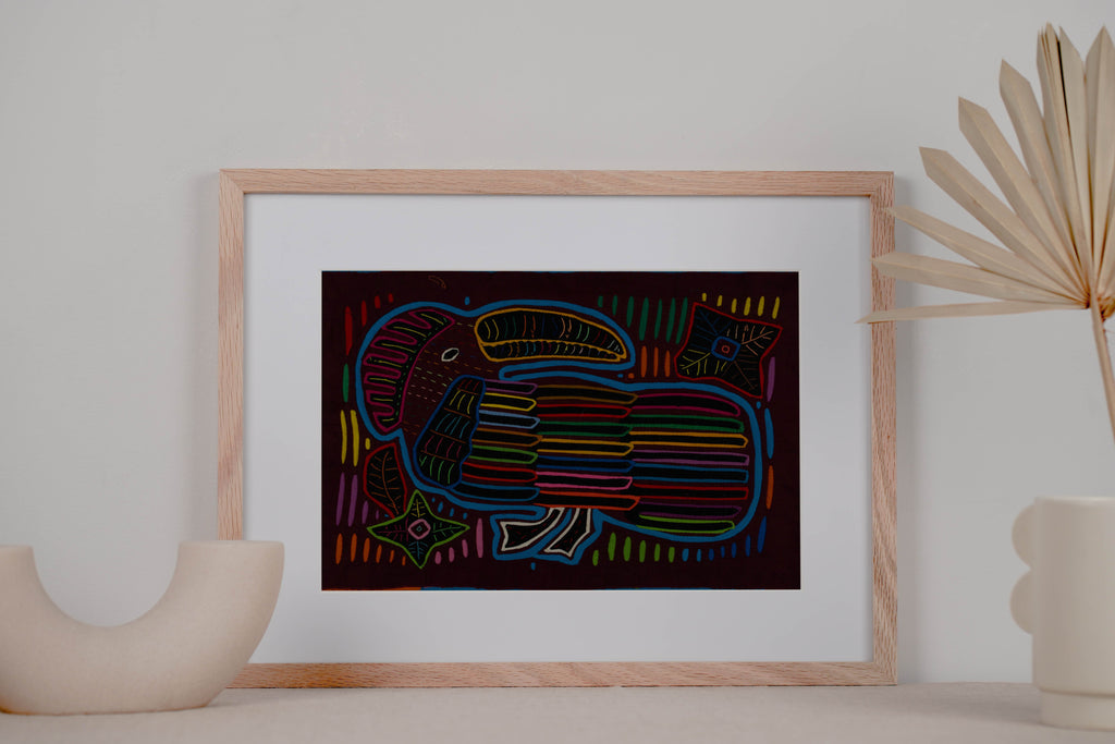 Maroon And Turquoise Jungle Bird Mola