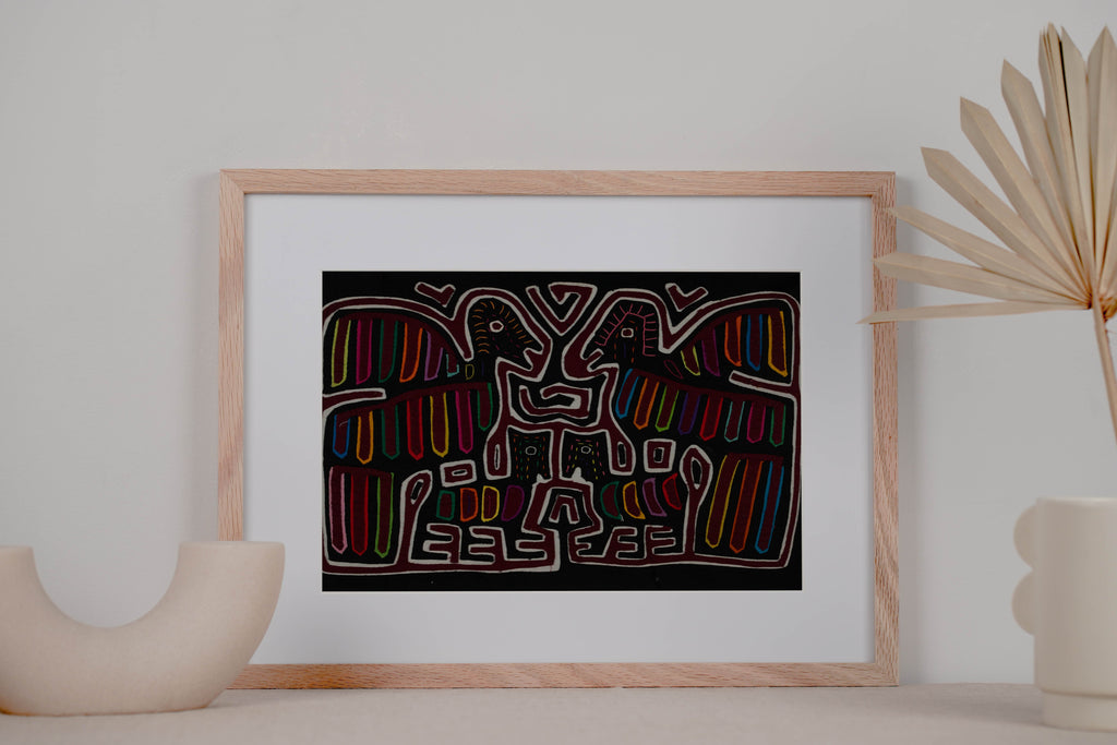 Traditional Red White and Black Family Affair Mola