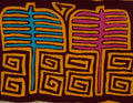 Traditional Turquoise Pink And Gold Classic Mola