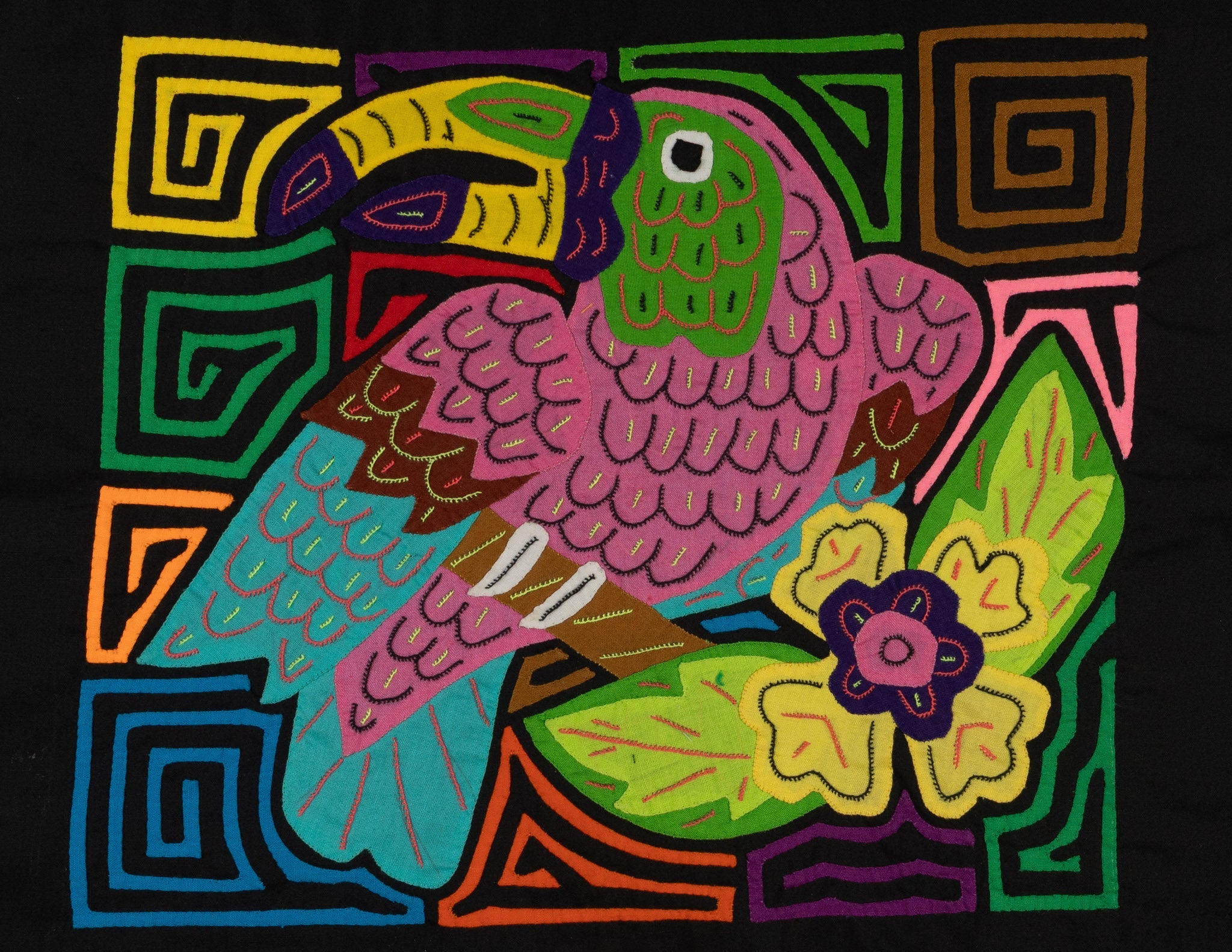 Fantasy Pink And Blue Toucan Parrot Bird Mola