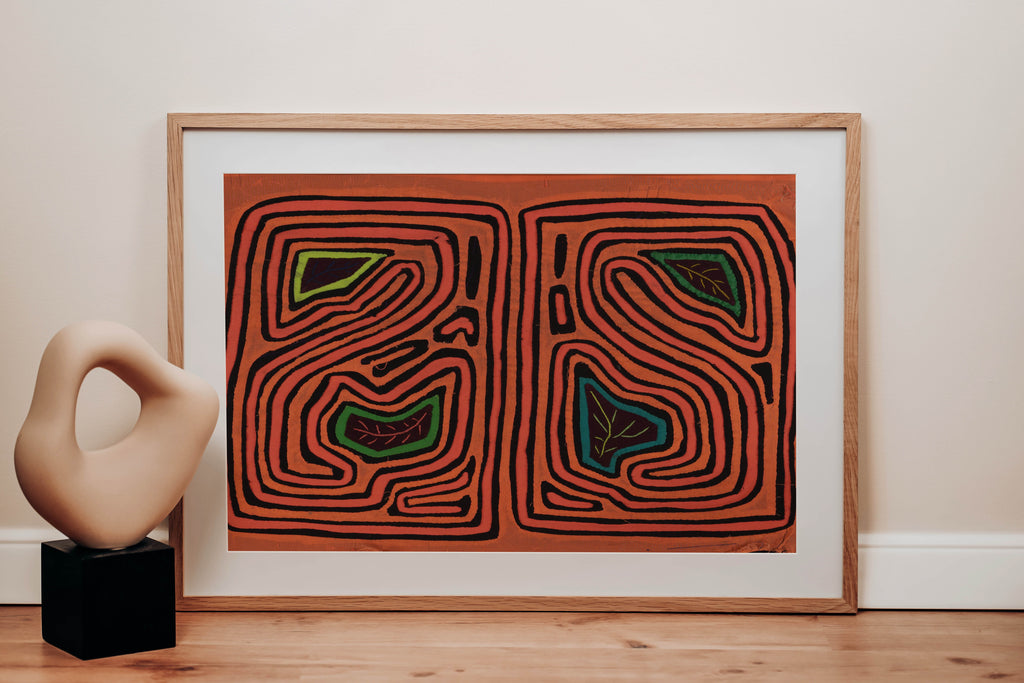 Vintage Orange And Black Autumn Leaves Mola