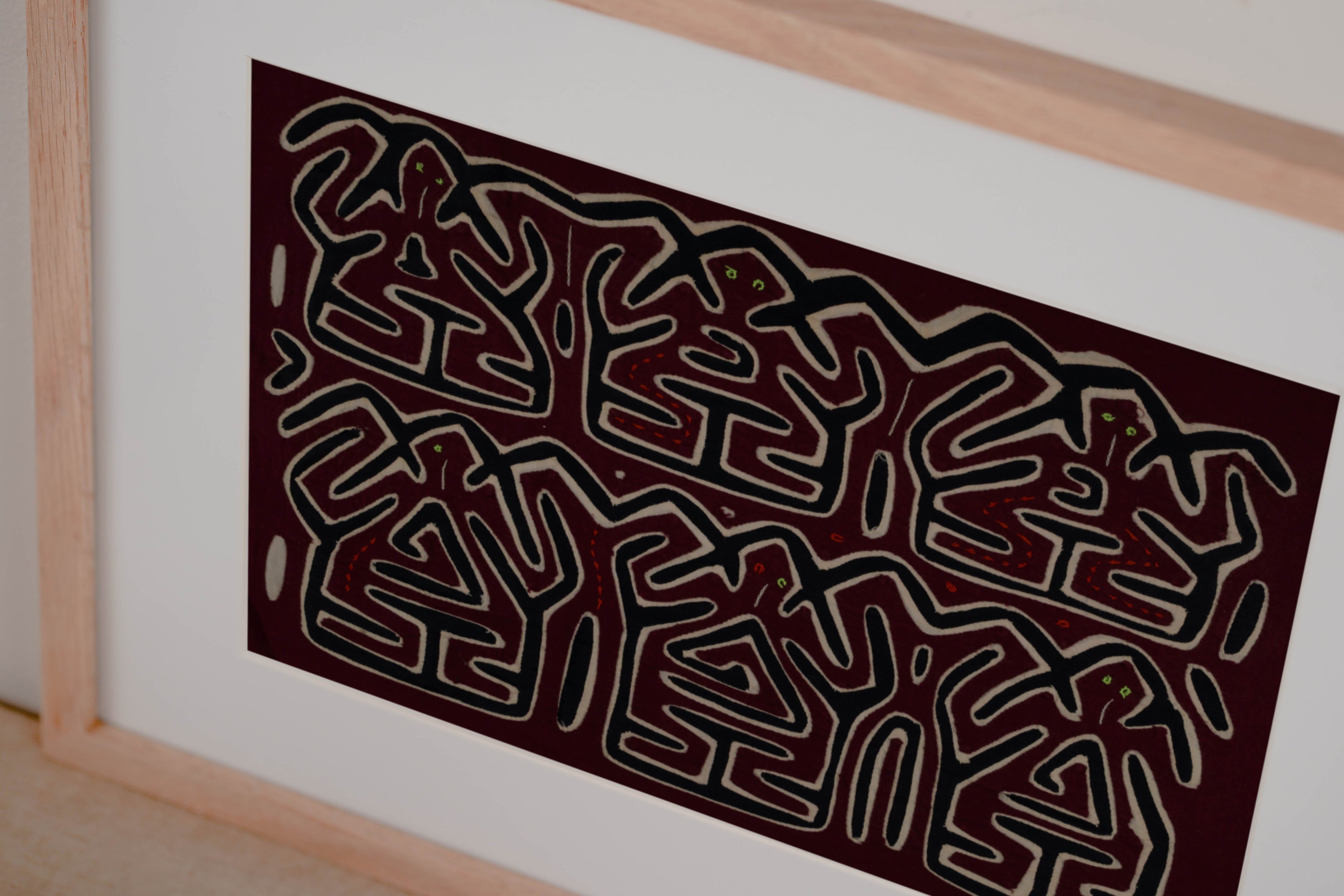 Burgundy White And Black Conga Dance Mola