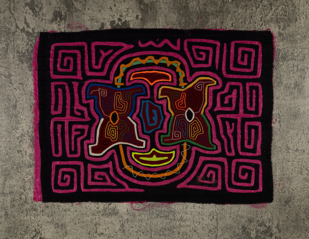 Traditional Hot Pink Floral Flower Mola