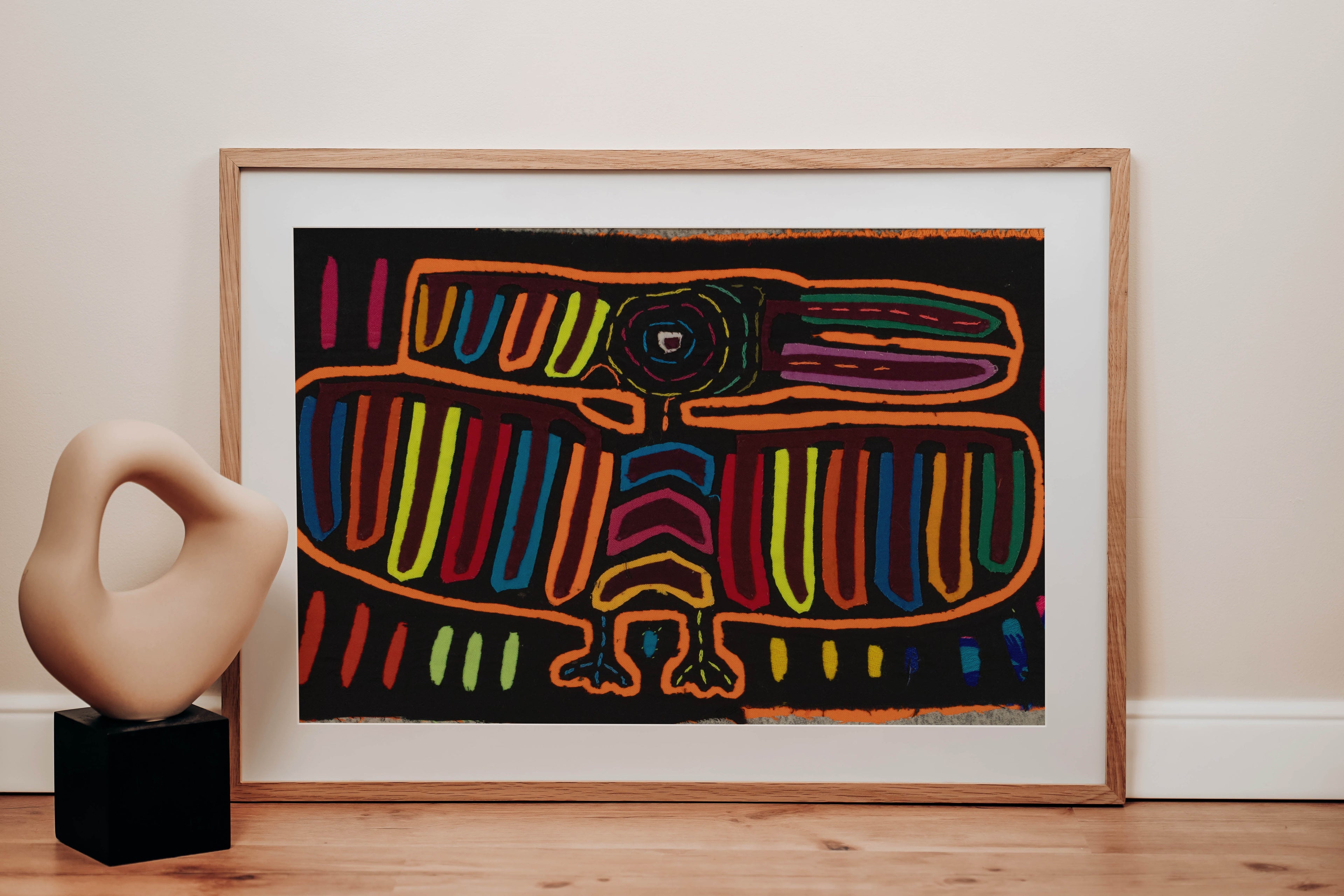 Traditional Black And Orange Thunderbird Mola