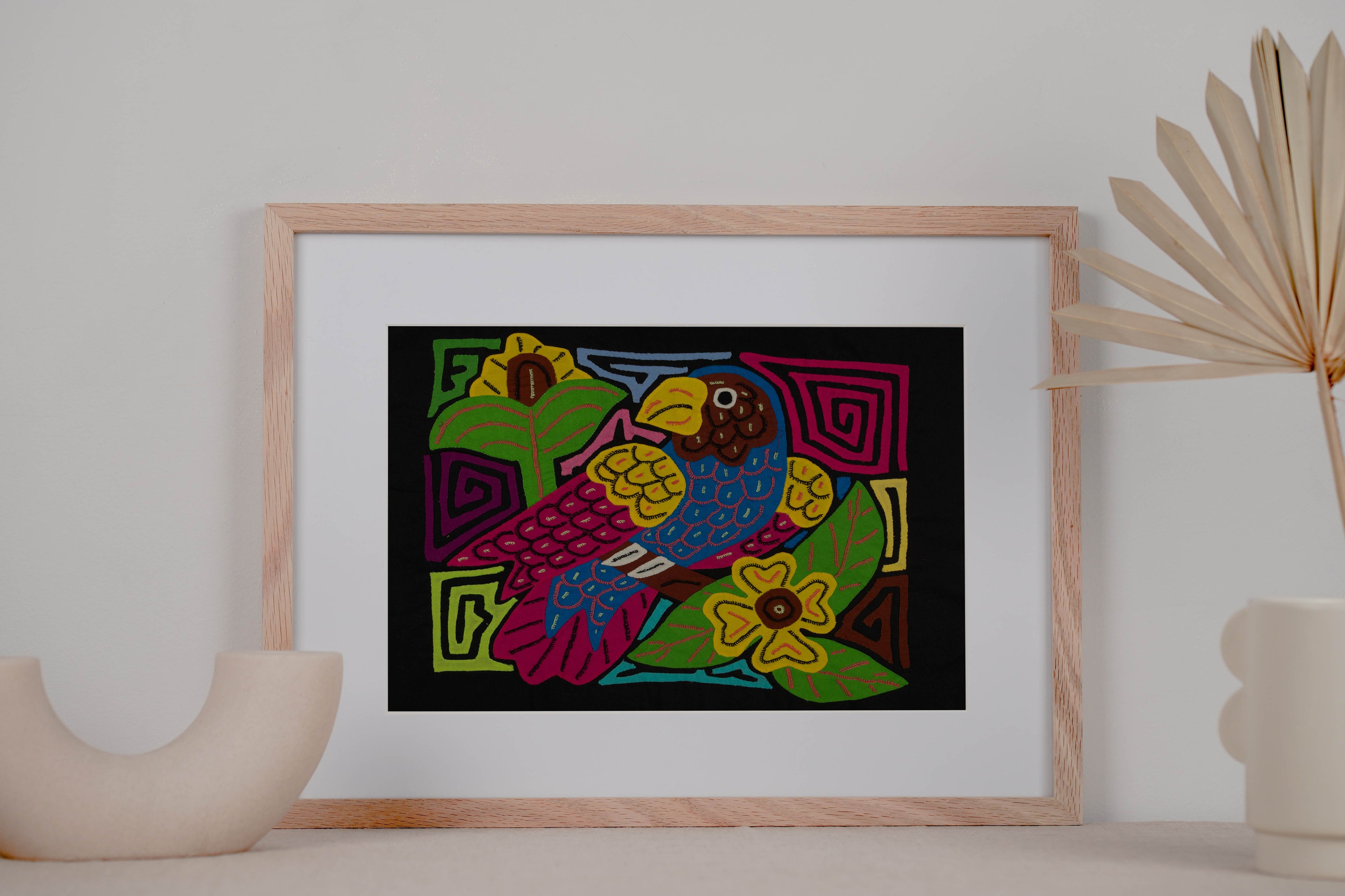 Fantasy Pink Blue And Yellow Parrot Bird Mola