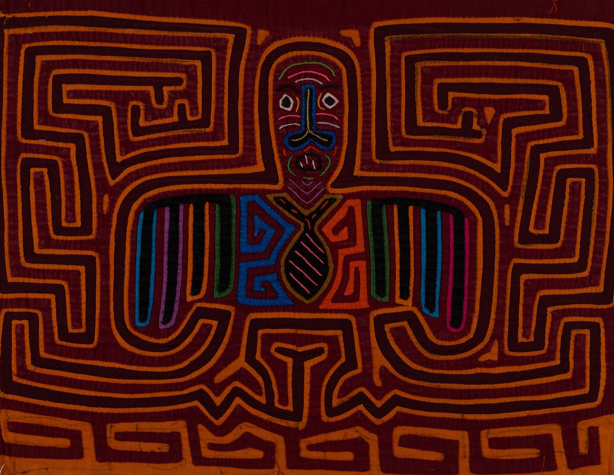 Vintage Orange And Maroon Necktie Mola