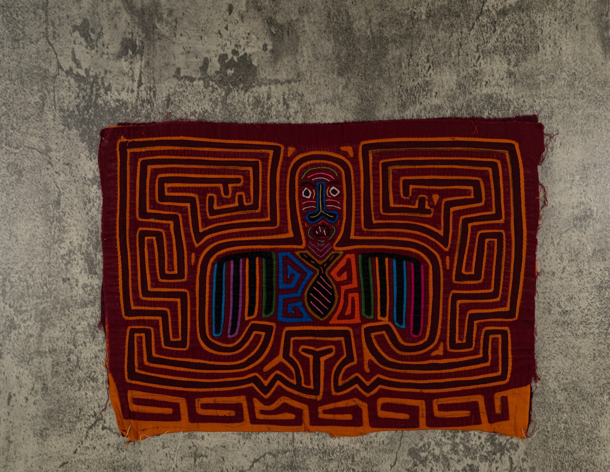 Vintage Orange And Maroon Necktie Mola