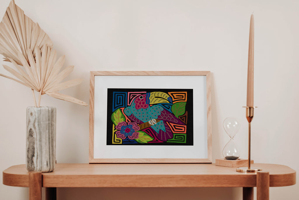 Fantasy Purple And Blue Toucan Parrot Bird Mola