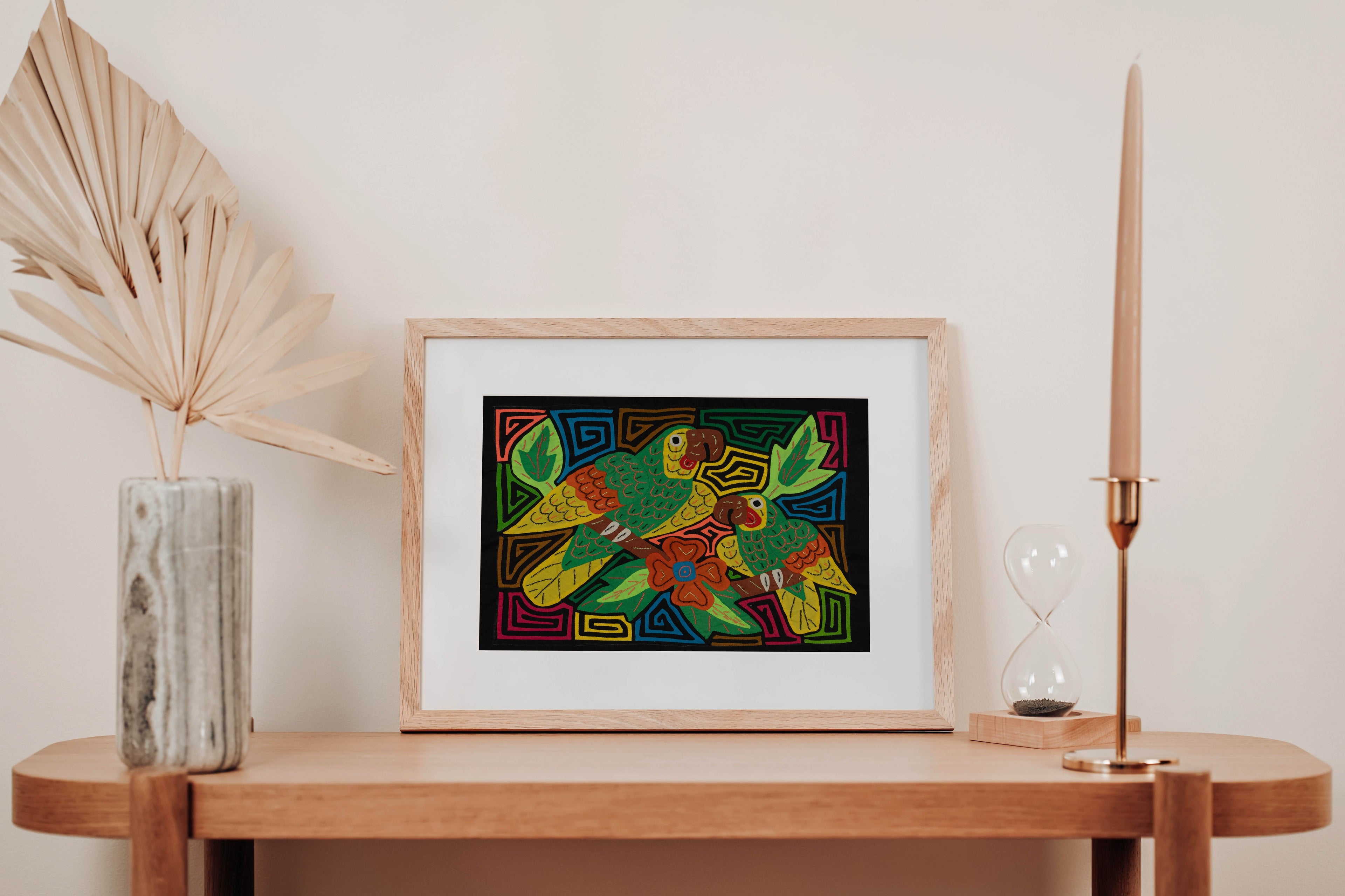 Fantasy Green And Yellow Two Parrot Mola