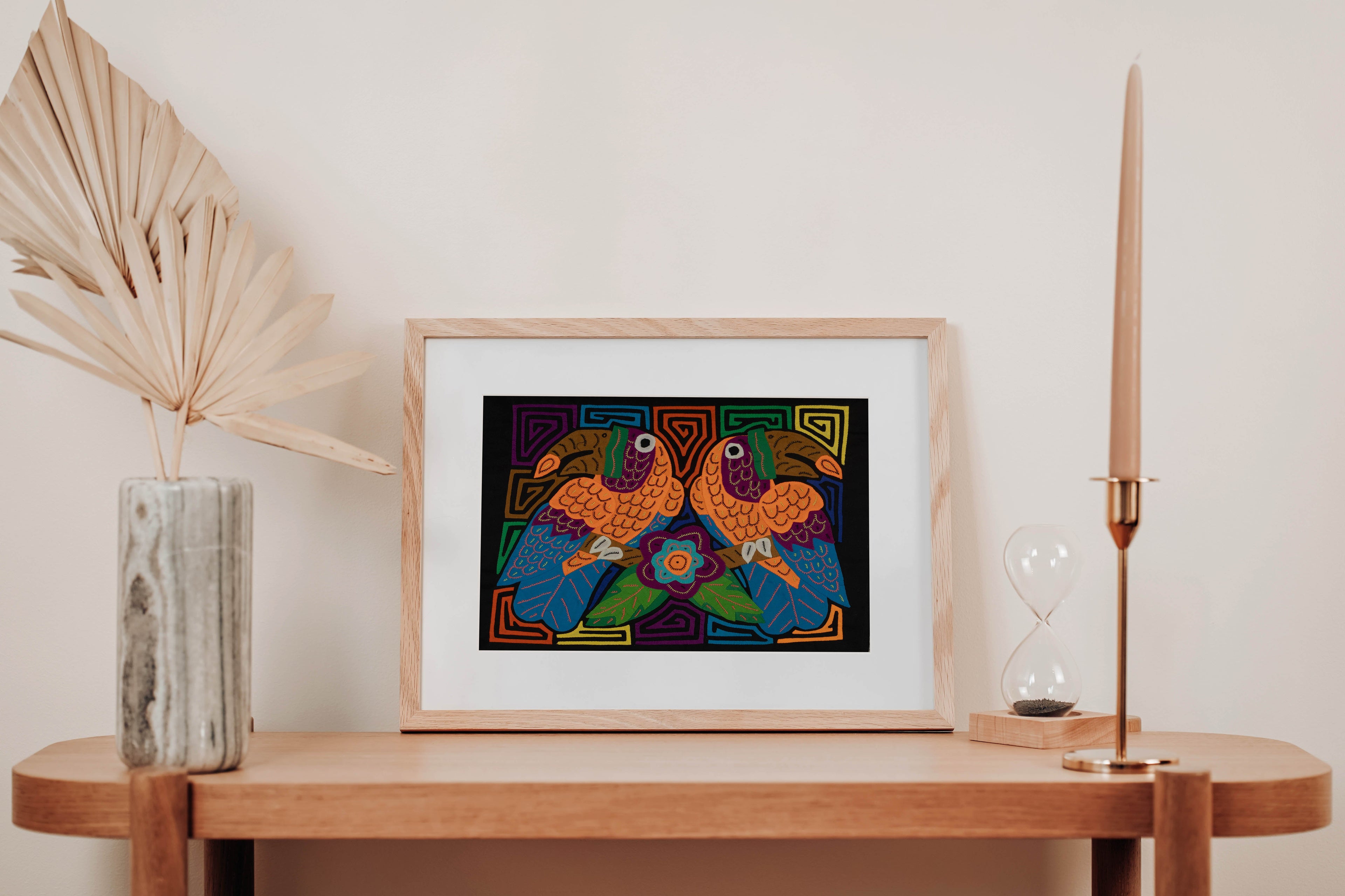 Bright Toucans with Floral Centerpiece Mola
