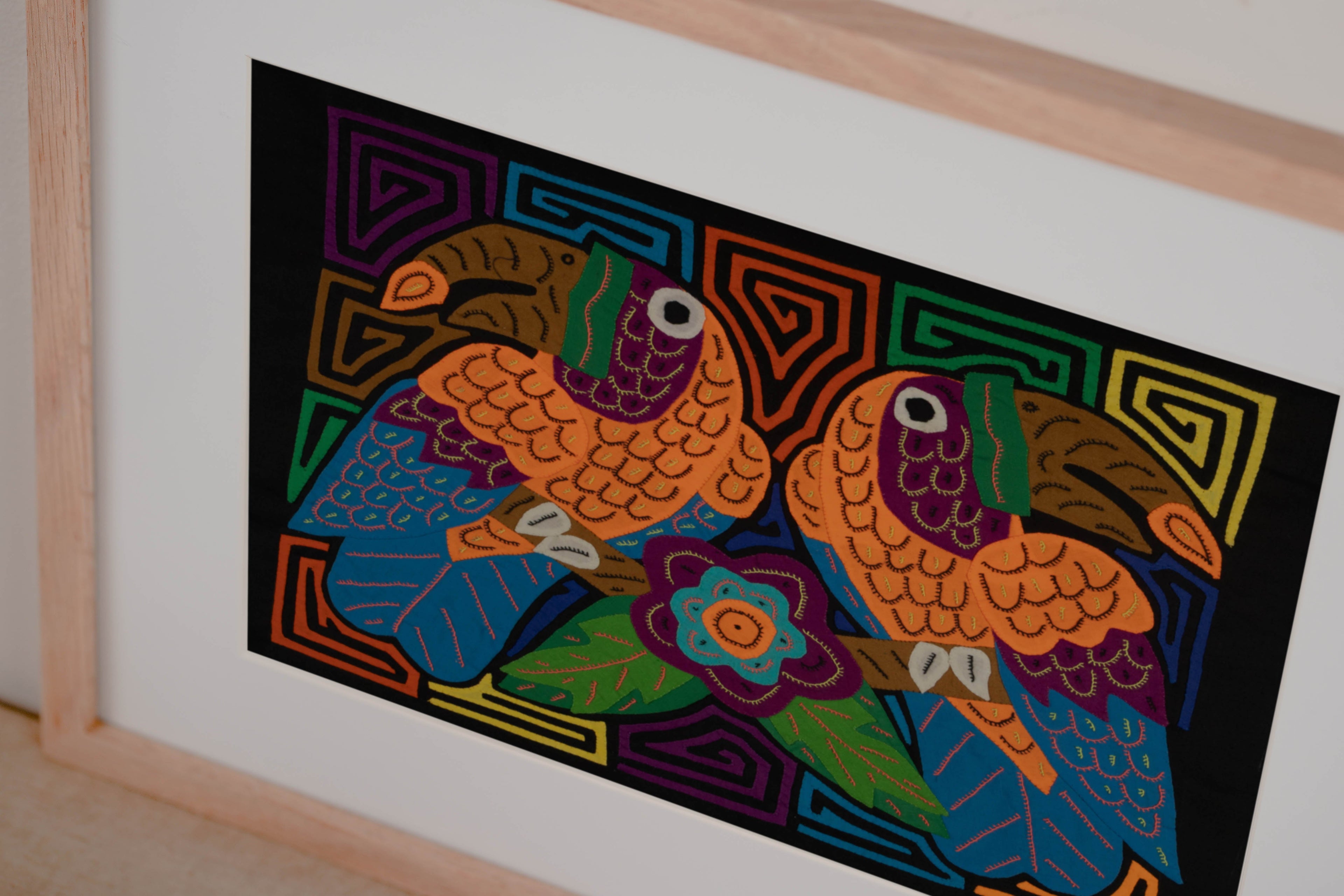 Bright Toucans with Floral Centerpiece Mola