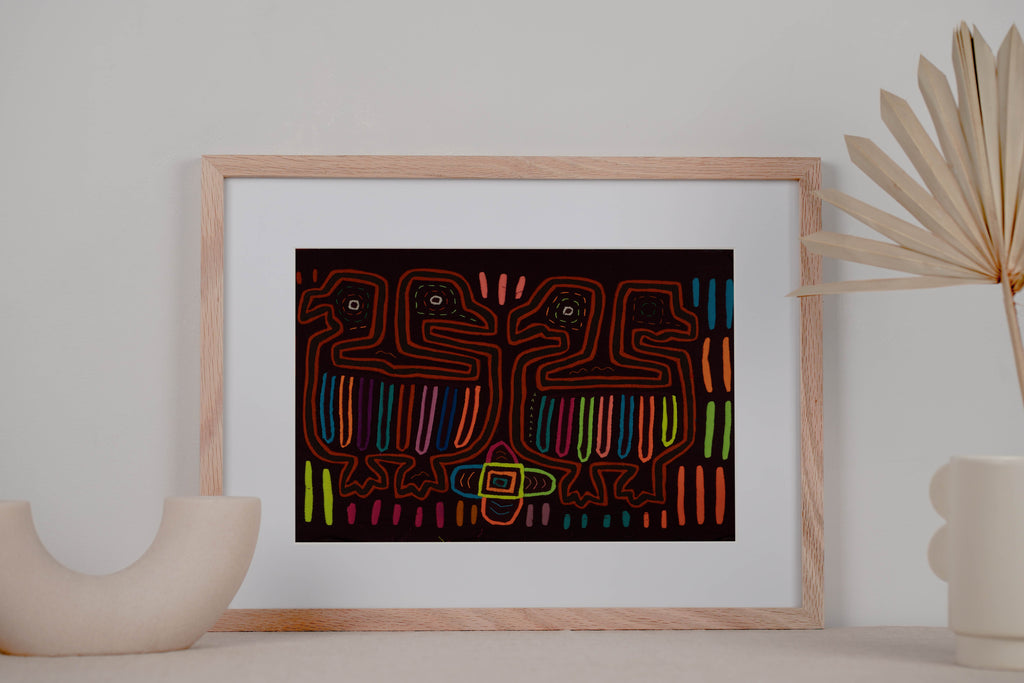 Classic Maroon And Orange Optical Illusion Bird Mola