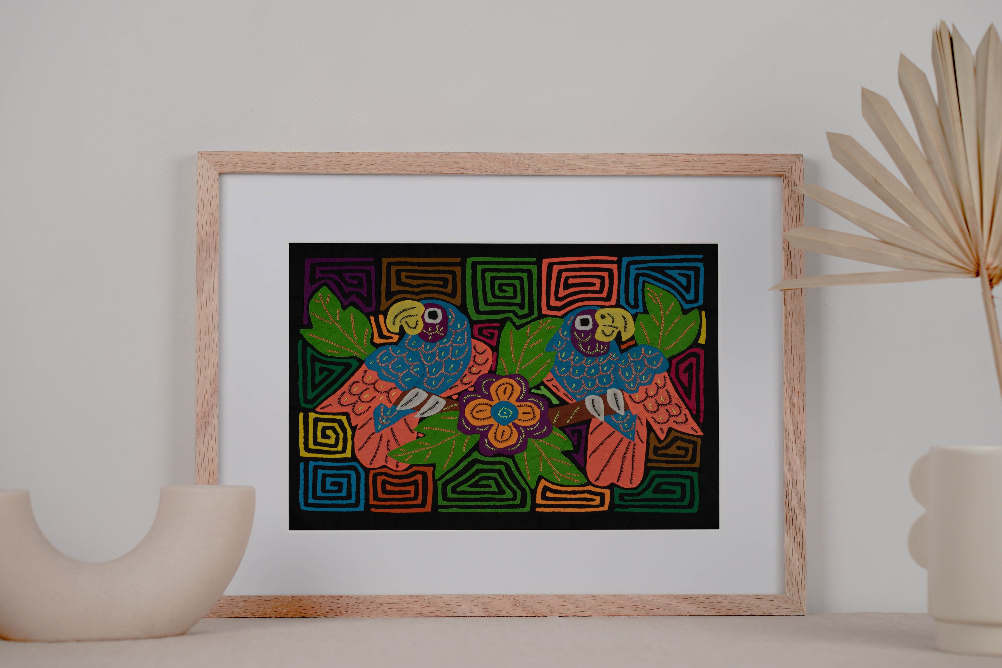 Fantasy Orange And Blue Two Parrot Bird Mola
