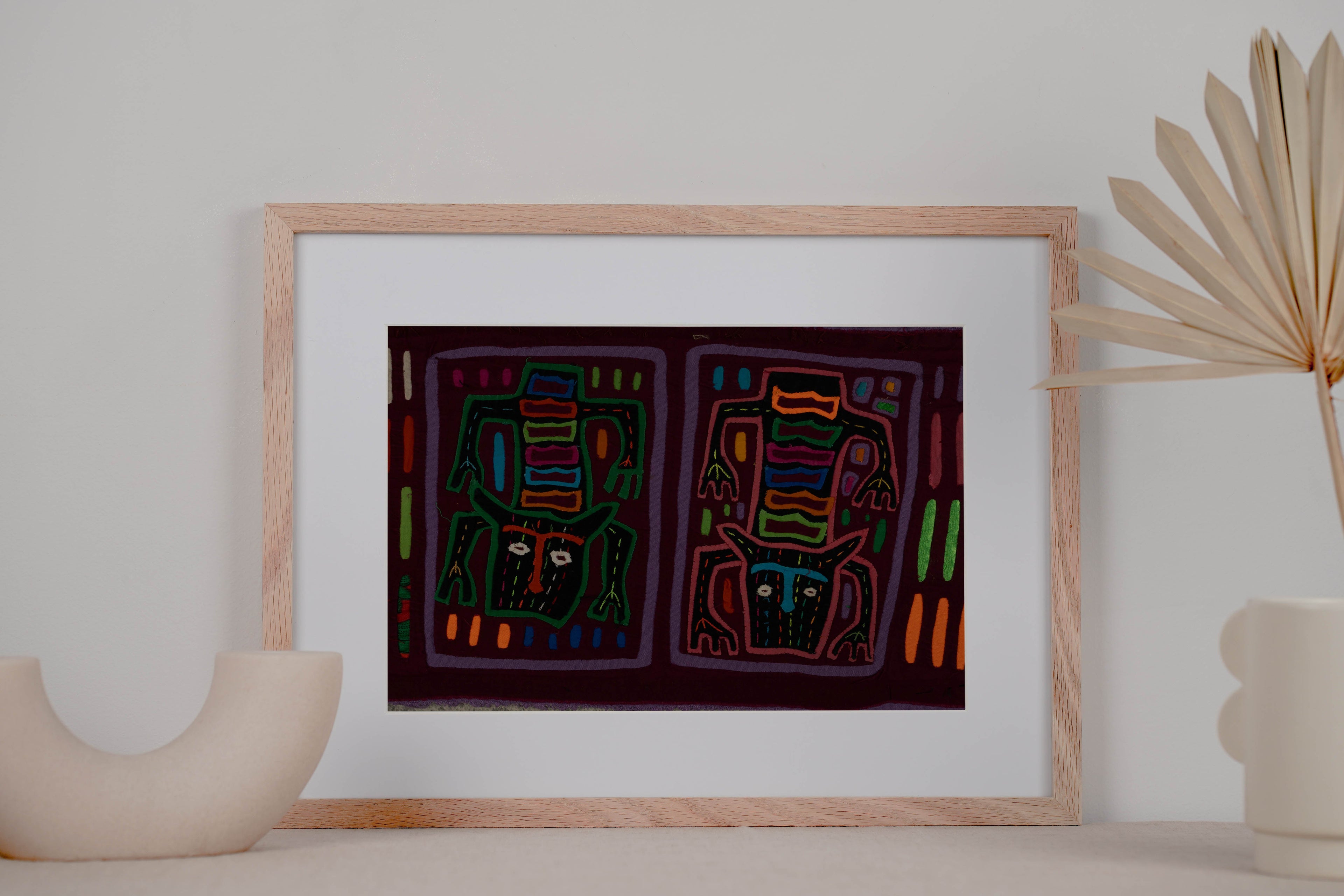 Classic Maroon And Purple Kitty Cat Jaguar Mola