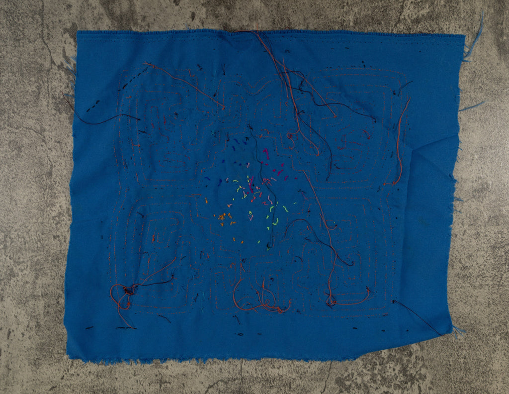 Maroon And Blue Floral Flower Mola