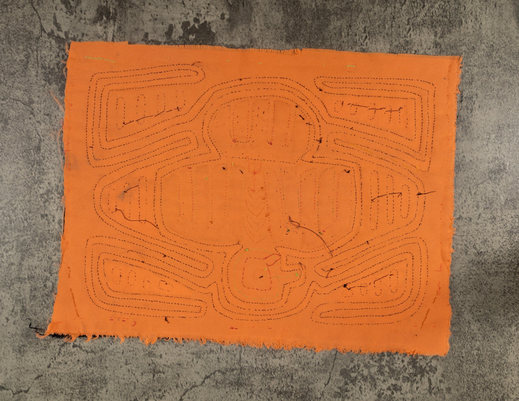 Classic Orange And Black Thunderbird Design Mola