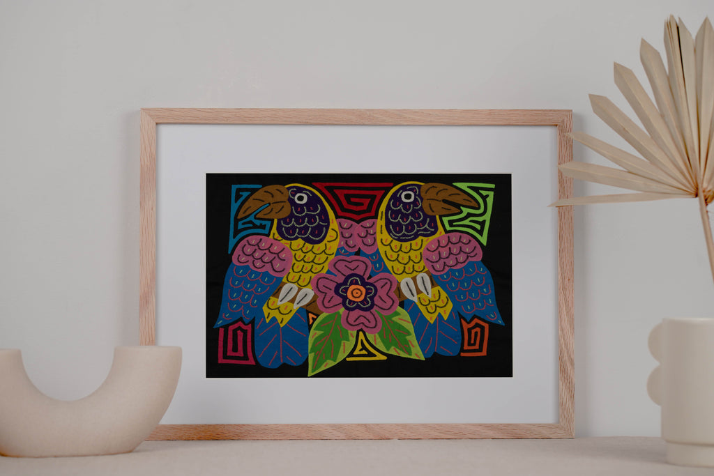 Fantasy Pink Yellow And Blue Two Toucan Parrot Bird Mola