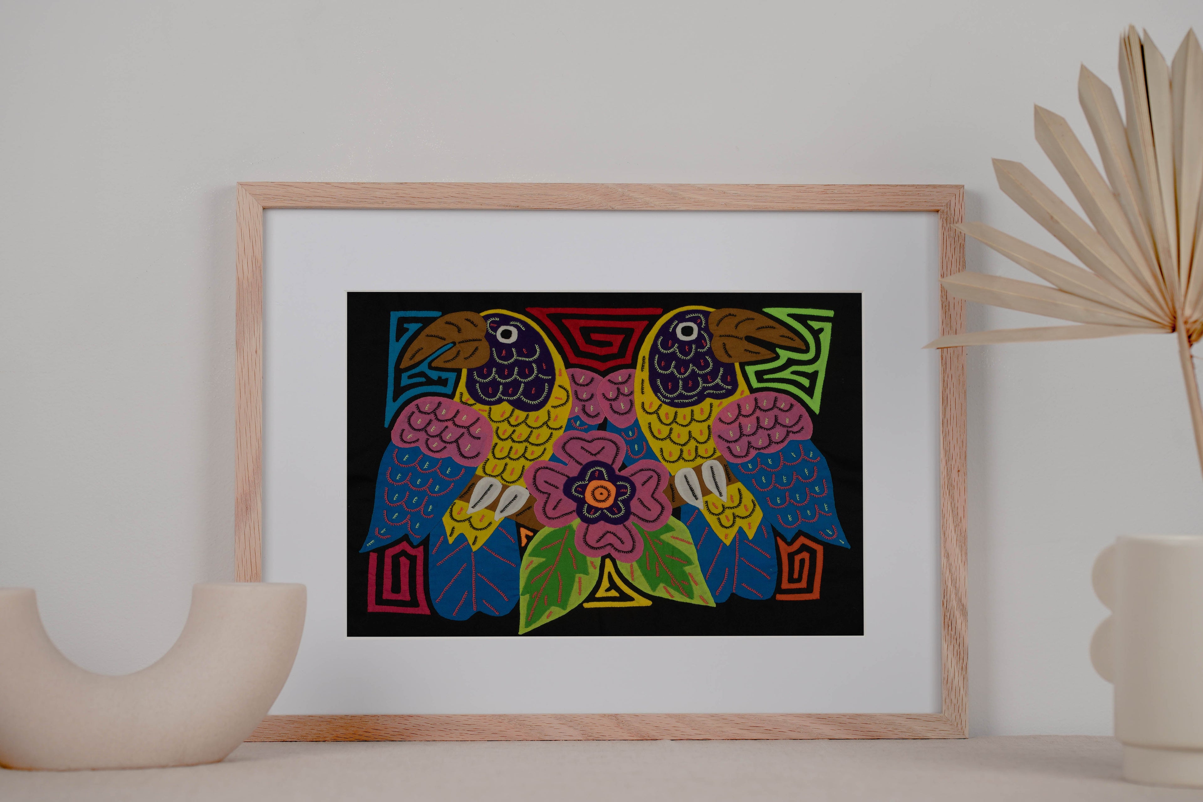 Fantasy Pink Yellow And Blue Two Toucan Parrot Bird Mola