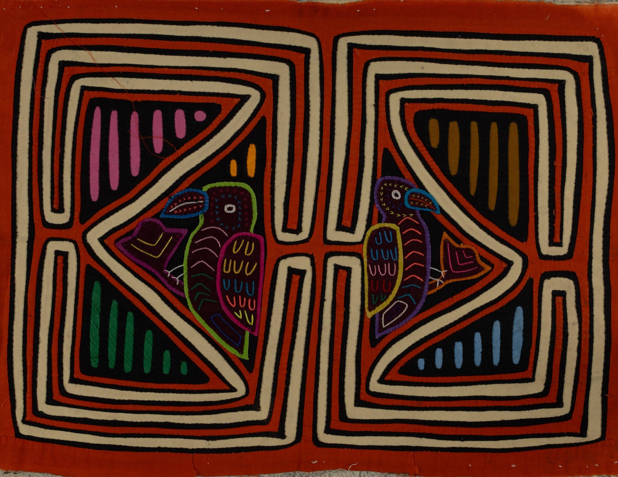 Classic Orange And White Jungle Bird Mola