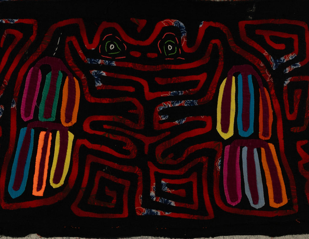 Vintage Black And Red Optical Illusion Frog Mola