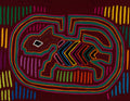 Traditional Red And Green Gecko Mola