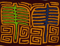 Traditional Blue Green And Gold Classic Mola