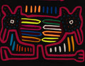 Traditional Black And Red Two-Head Puppy Dog Mola