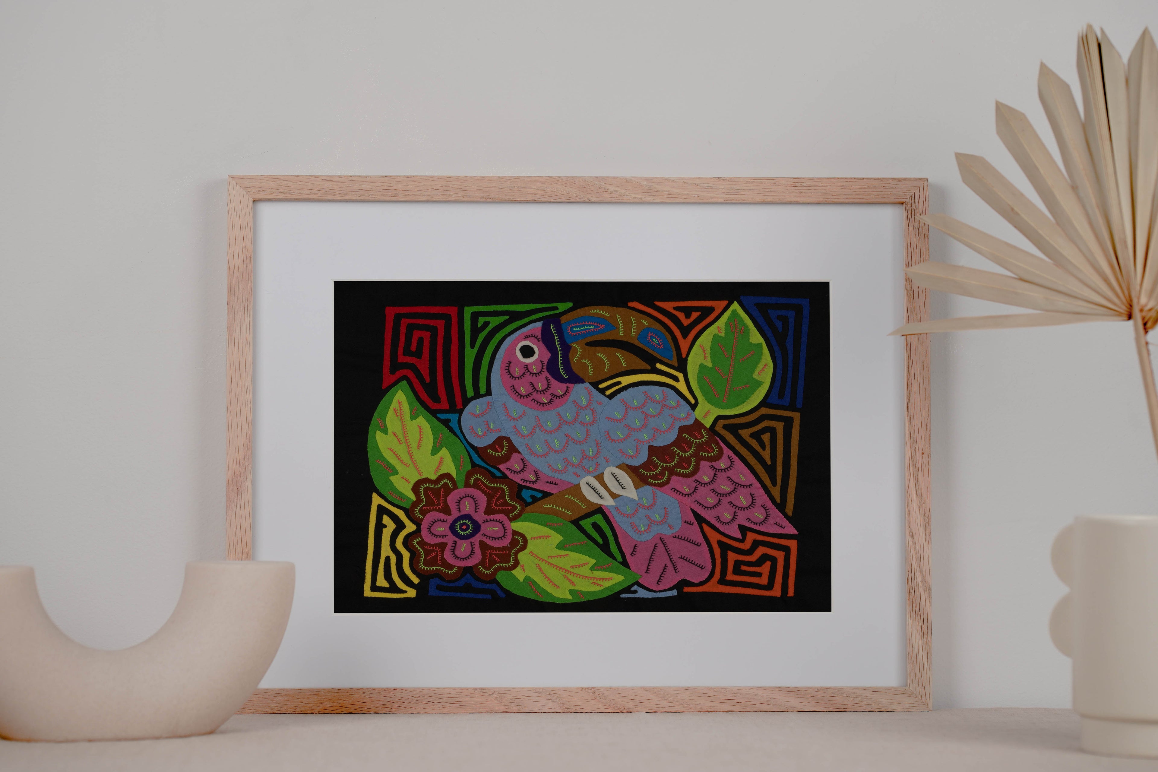 Fantasy Pink Gray And Green Toucan Parrot Bird Mola