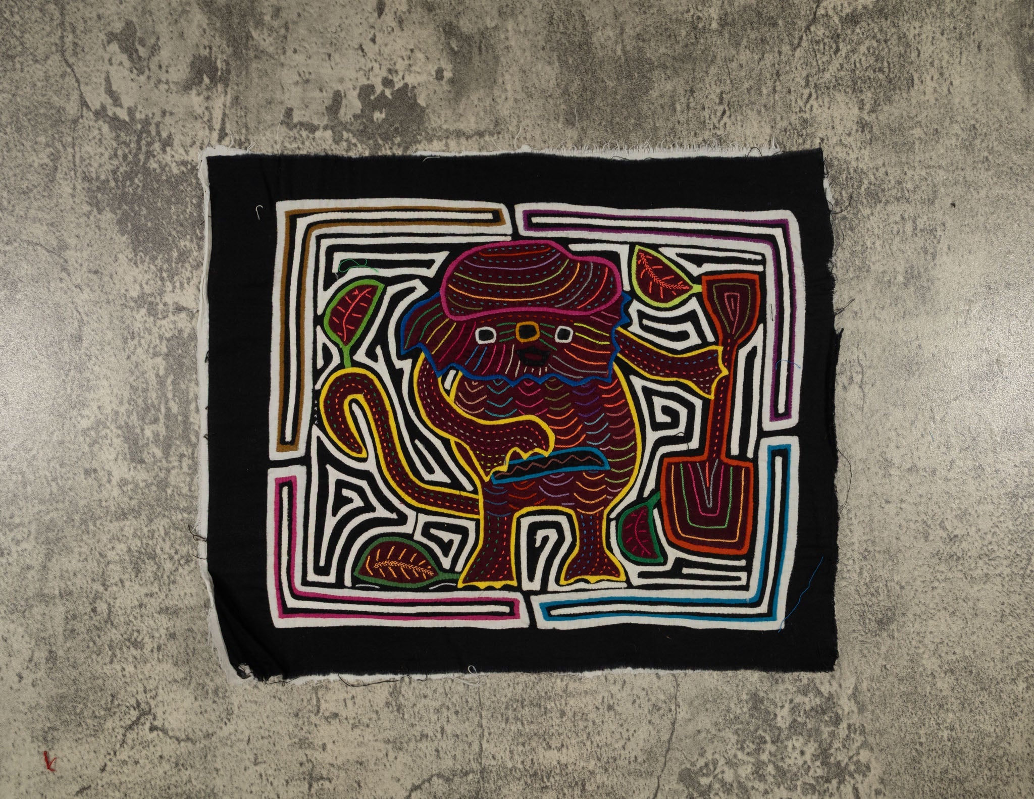 Traditional Burgundy Black And White Jolly Monster Mola