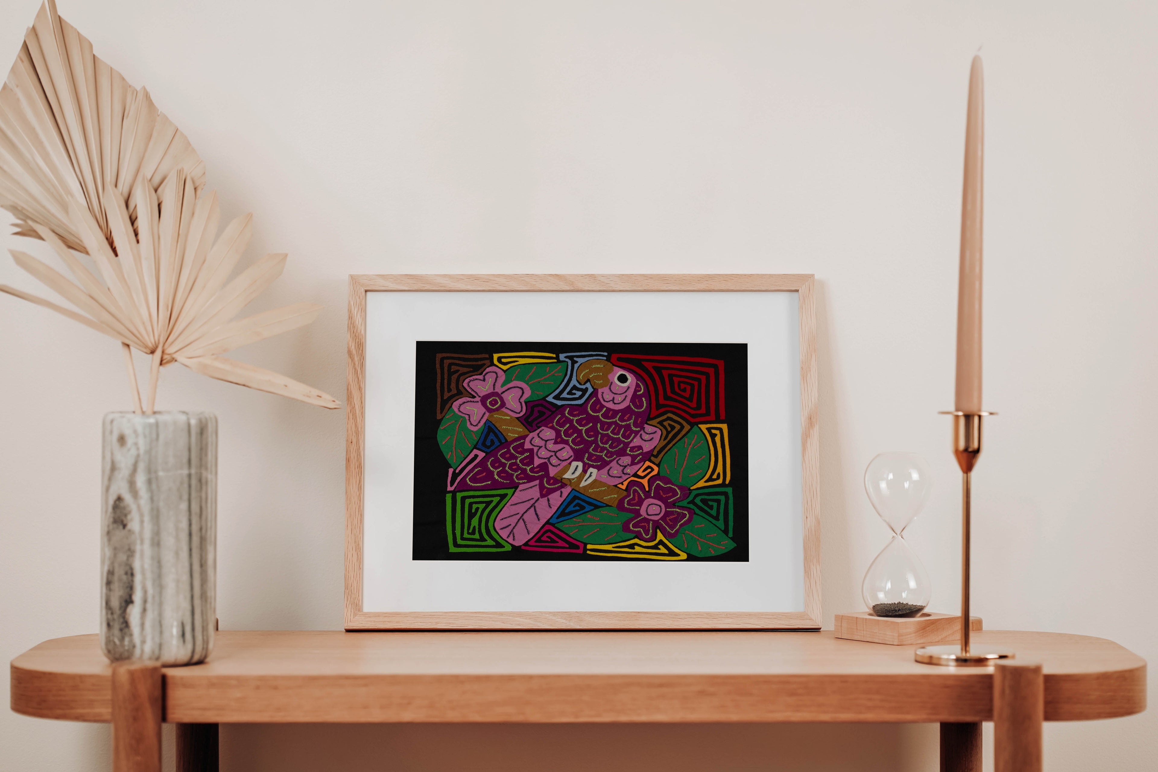 Fantasy Pink And Purple Parrot Bird Mola