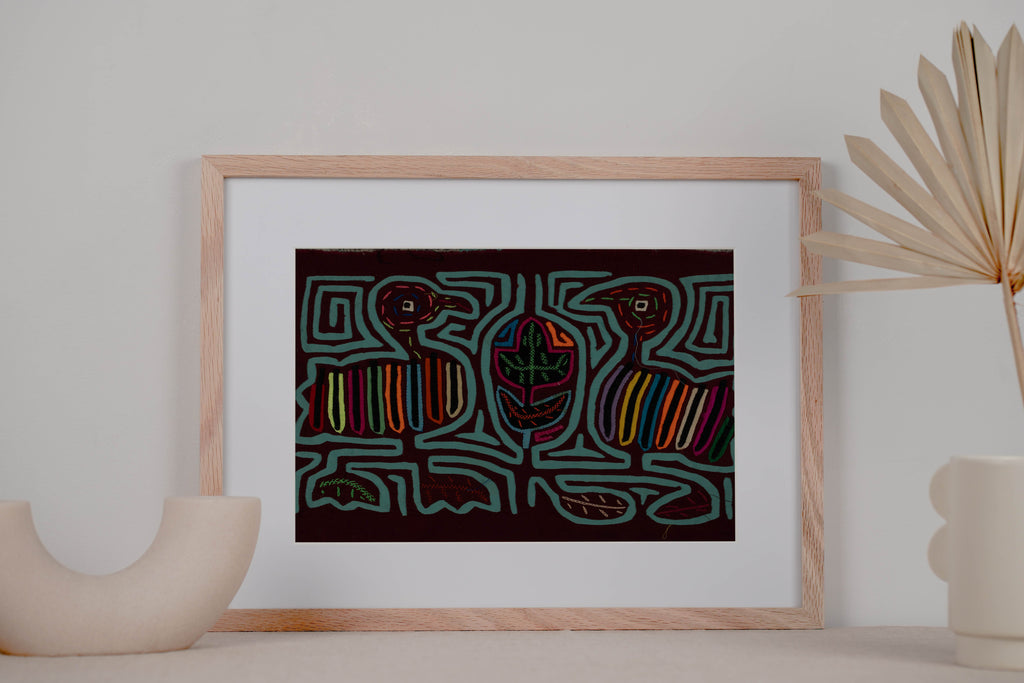 Classic Black And Turquoise Jungle Bird Mola