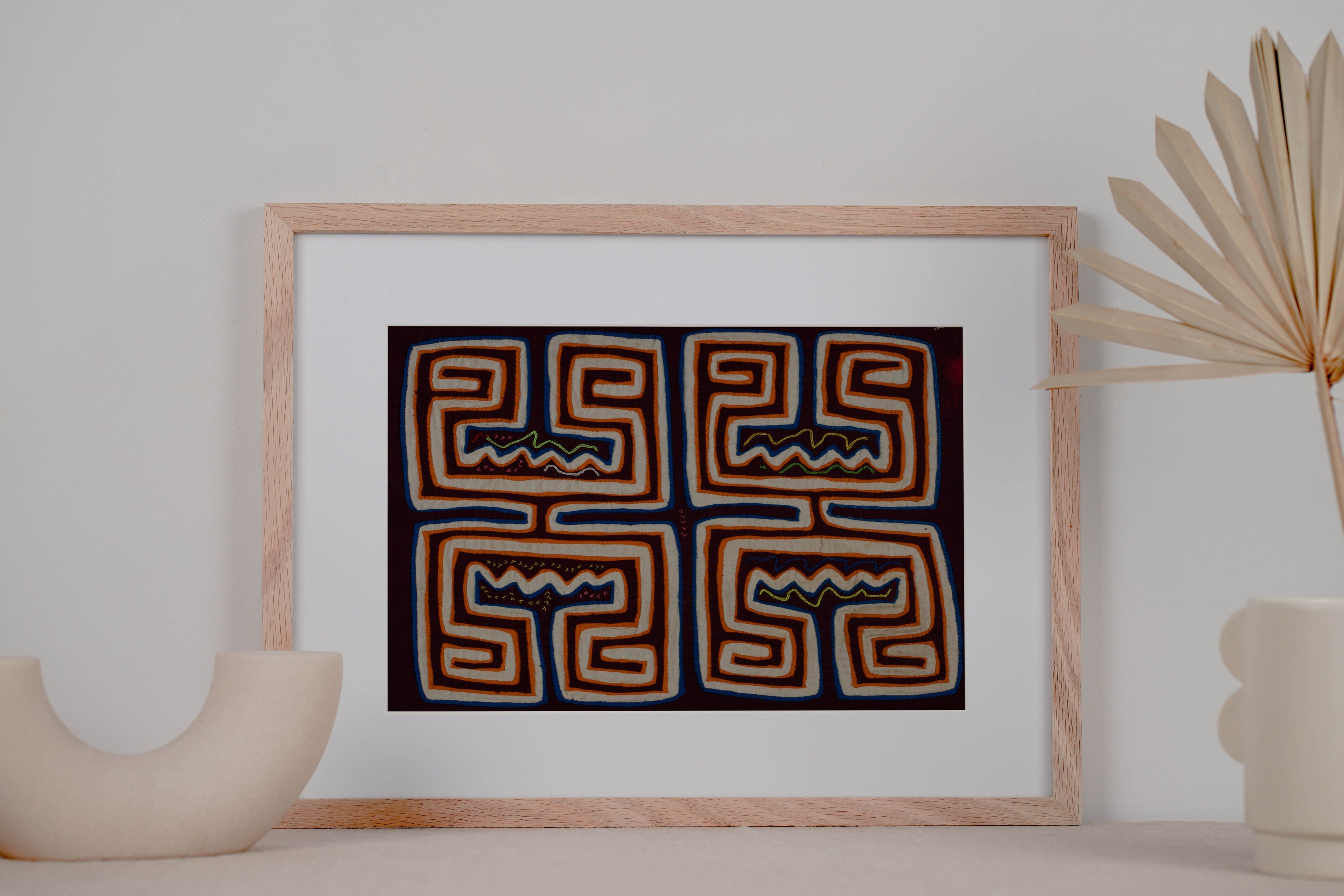 Maroon Orange And White Optical Illusion Mola