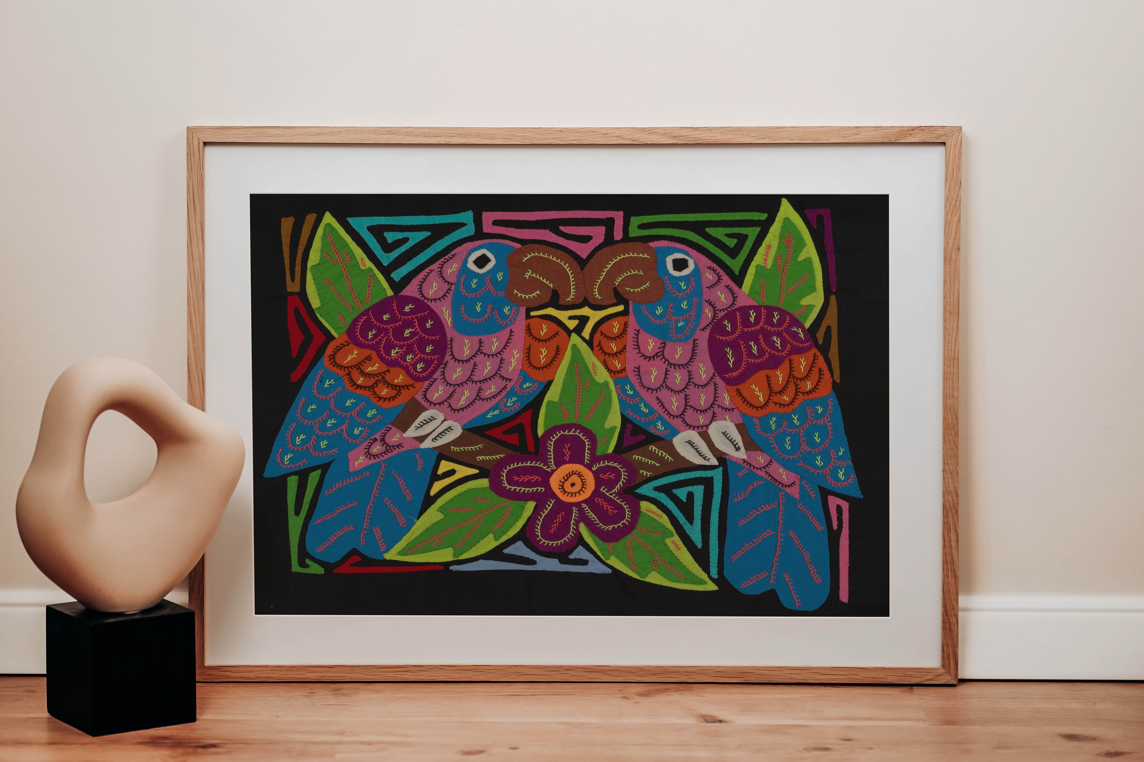 Fantasy Pink And Blue Two Parrot Bird Mola