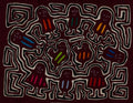 Classic Design Maroon Conga Dance Mola