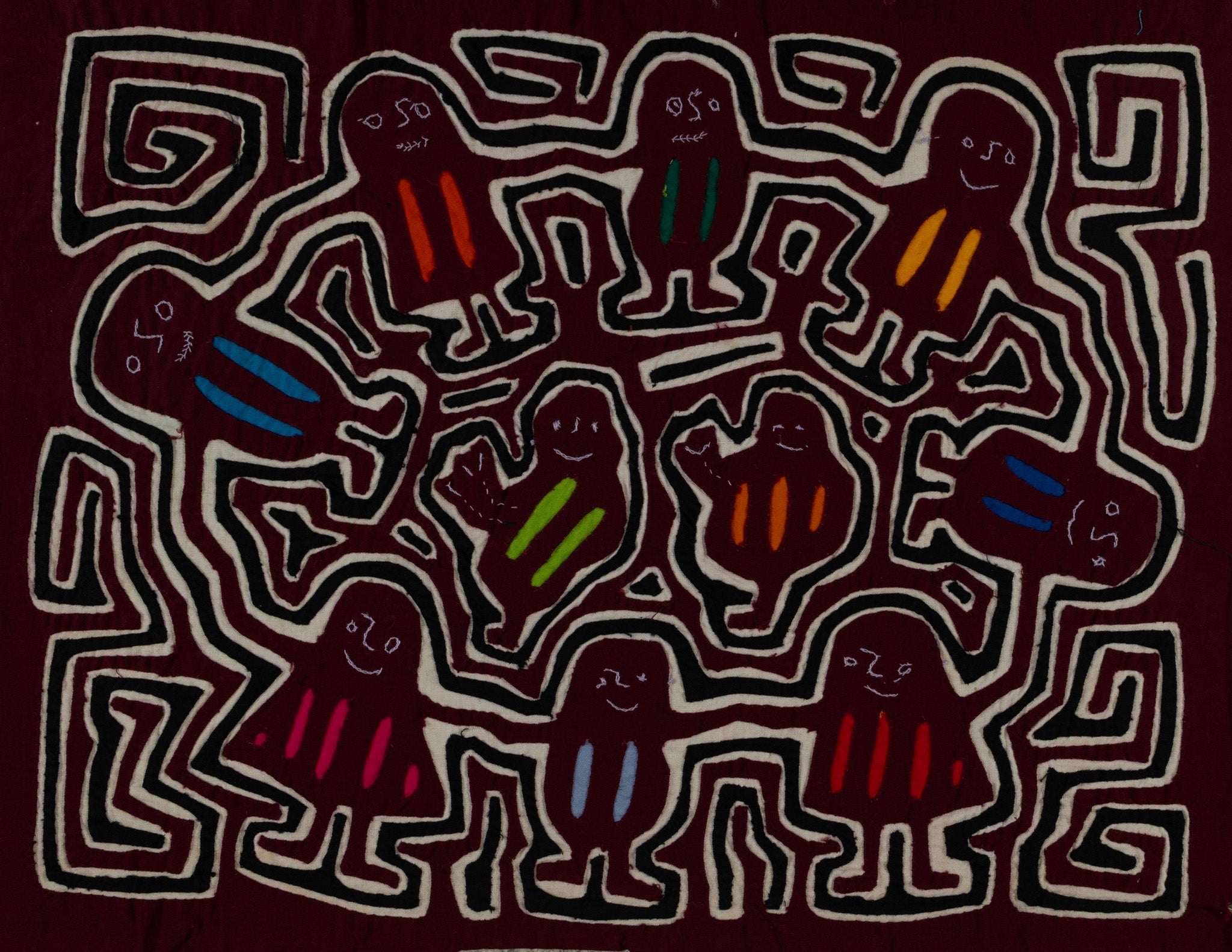 Classic Design Maroon Conga Dance Mola