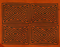 Vintage Orange And Black Four Square Mola