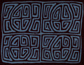 Classic Maroon And Blue Kuna Mola