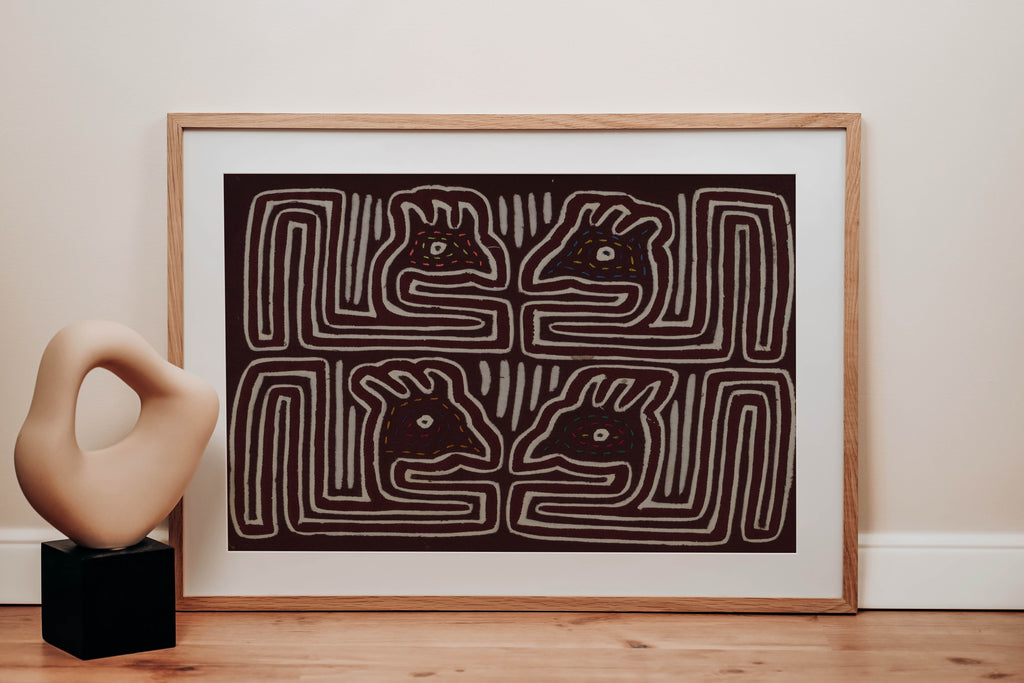 Burgundy And White Bird Head Mola