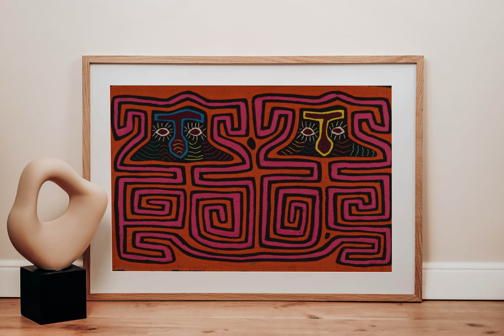 Traditional Orange And Pink Big Cheek Mola