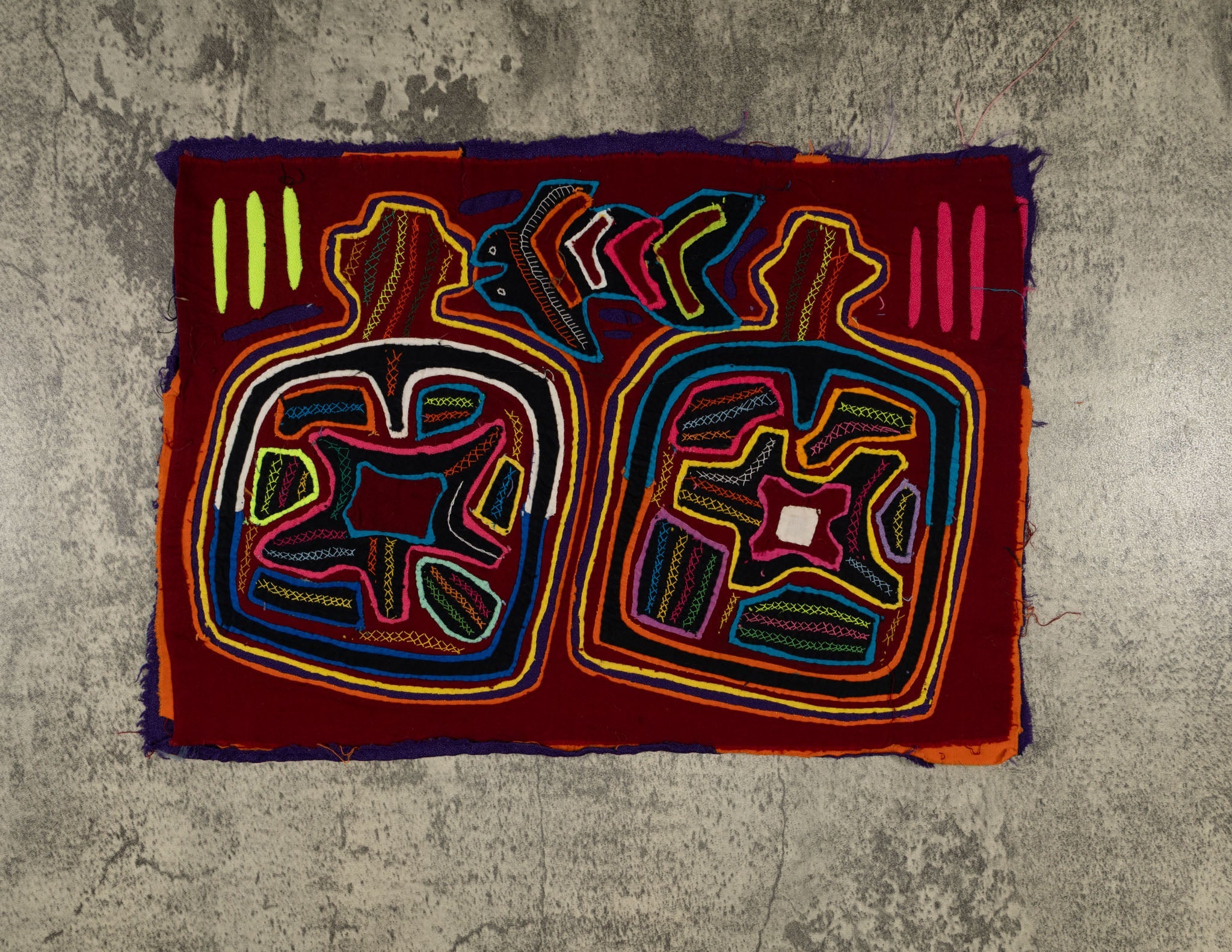Traditional Multi-Color Fish And Jug Mola