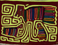 Traditional Green And Burgundy Strange Bird Mola