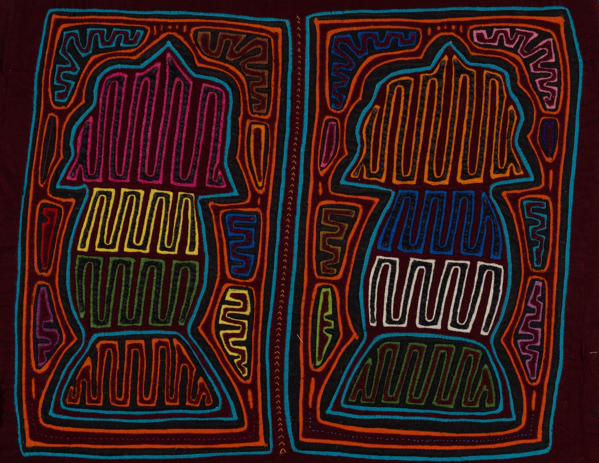 Traditional Burgundy And Blue Classic Design Mola