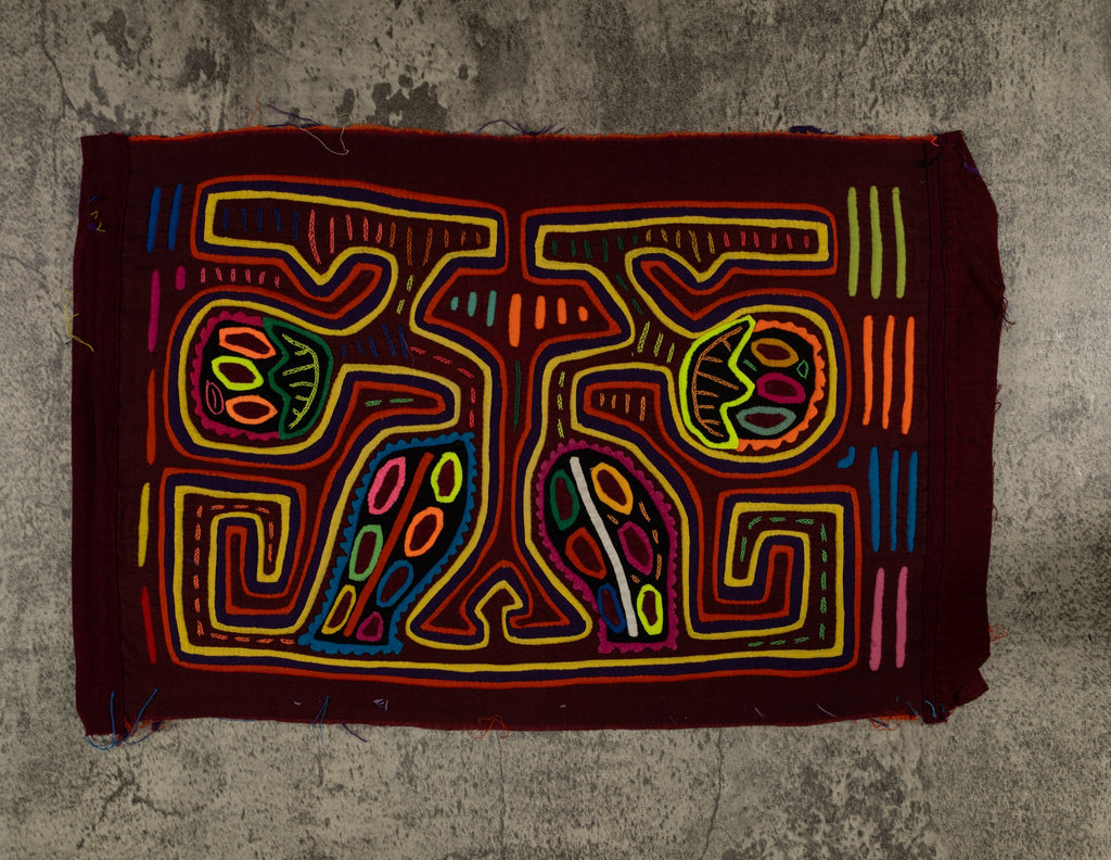 Classic Burgundy And Yellow Happy Octopus Mola