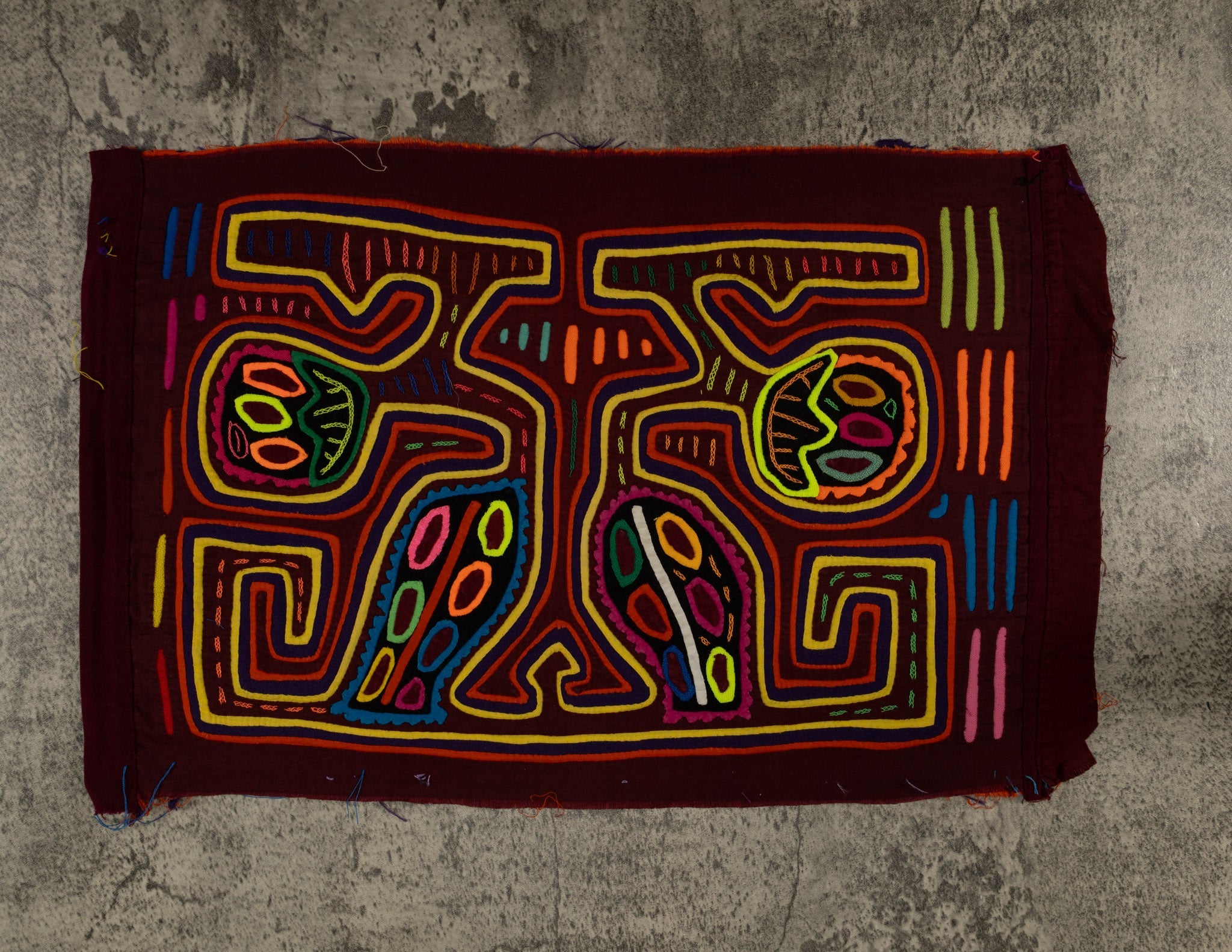 Classic Burgundy And Yellow Happy Octopus Mola