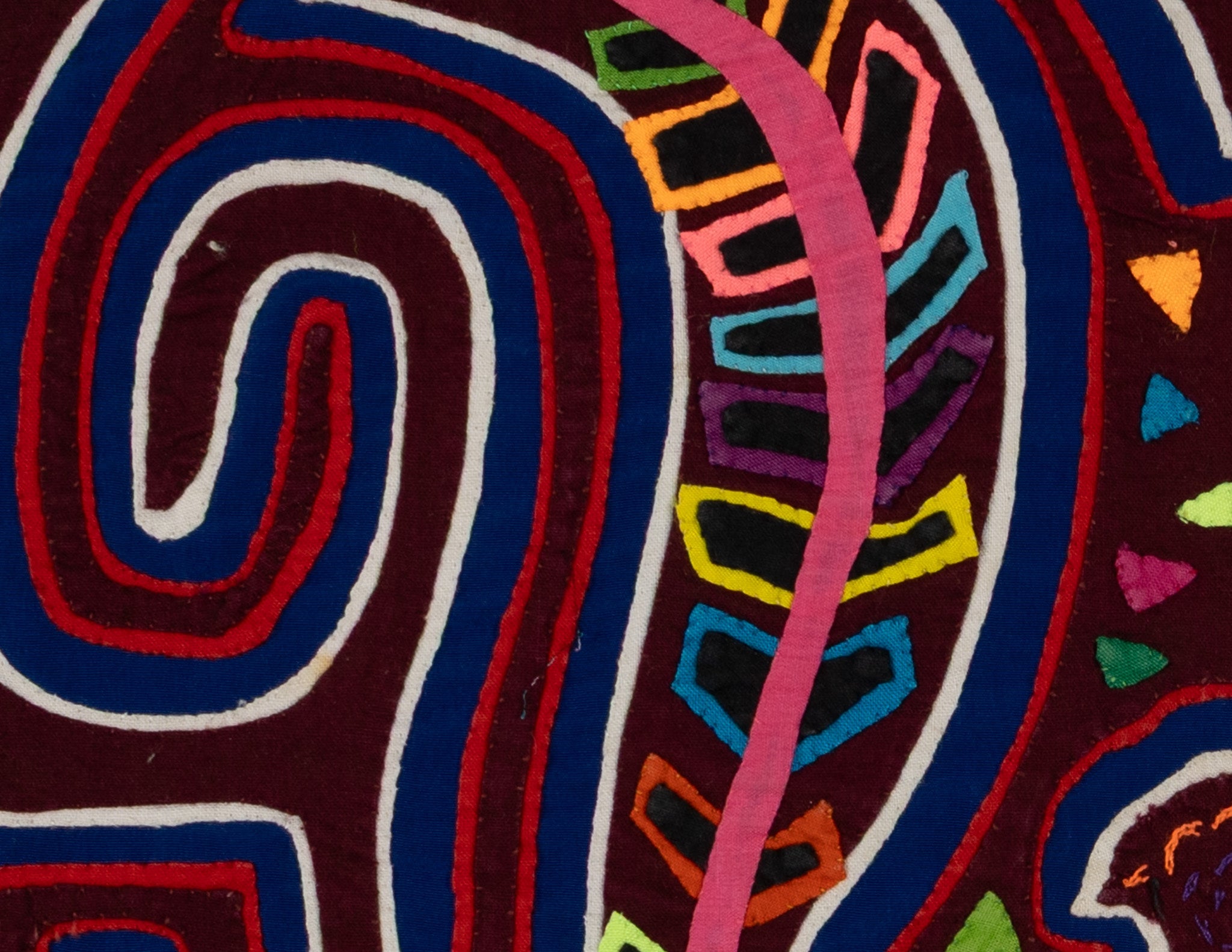 Traditional Burgundy Blue And White Classic Design Mola