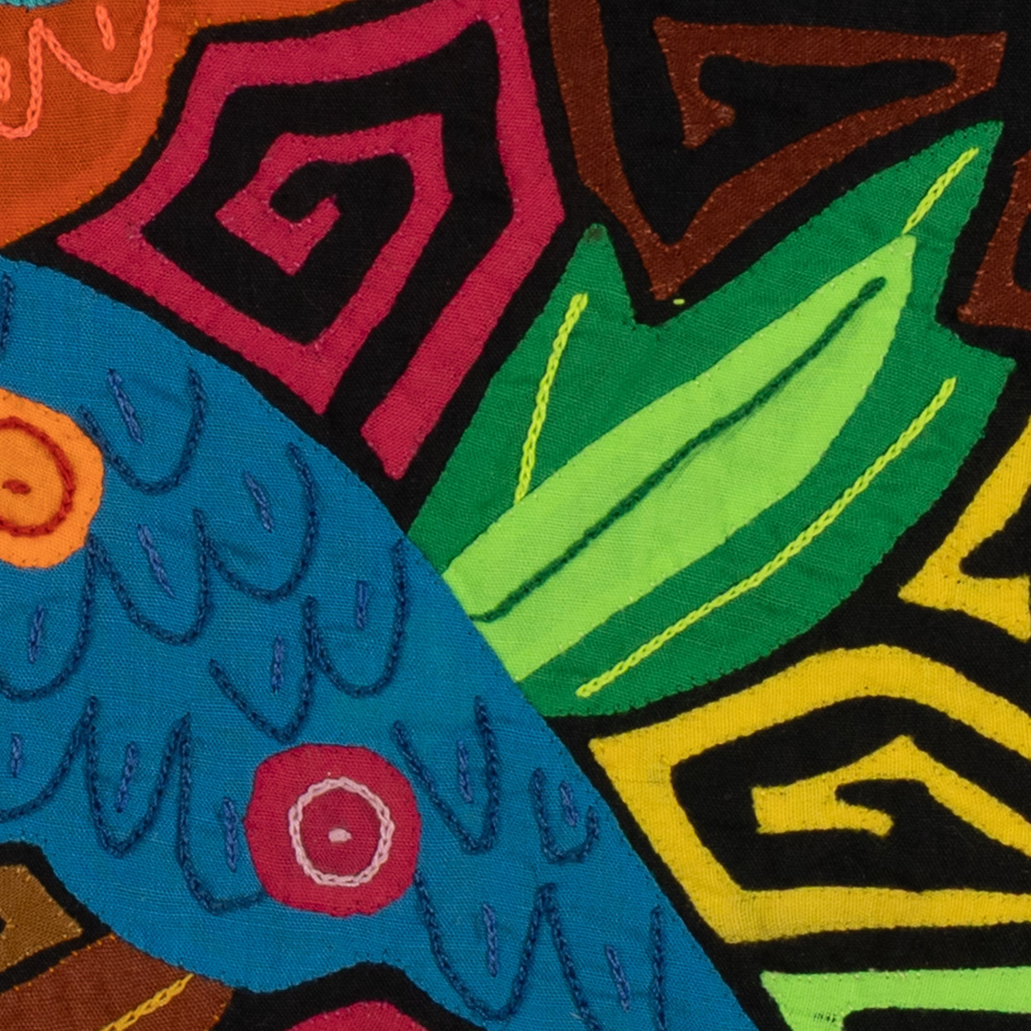 Fantasy Orange Blue And Yellow Happy Butterfly Mola