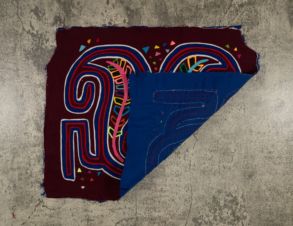 Traditional Burgundy Blue And White Classic Design Mola