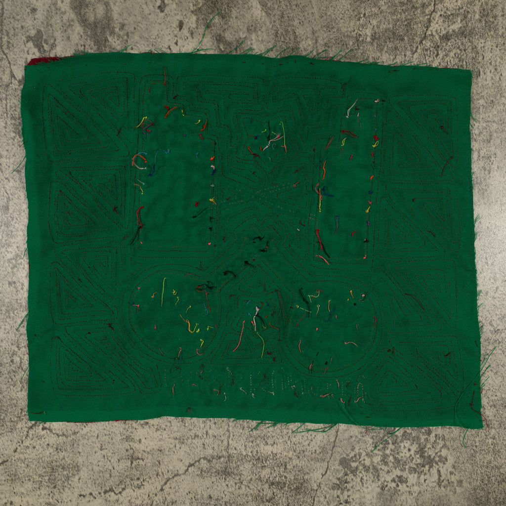 Traditional Burgundy and Green Musical Mola