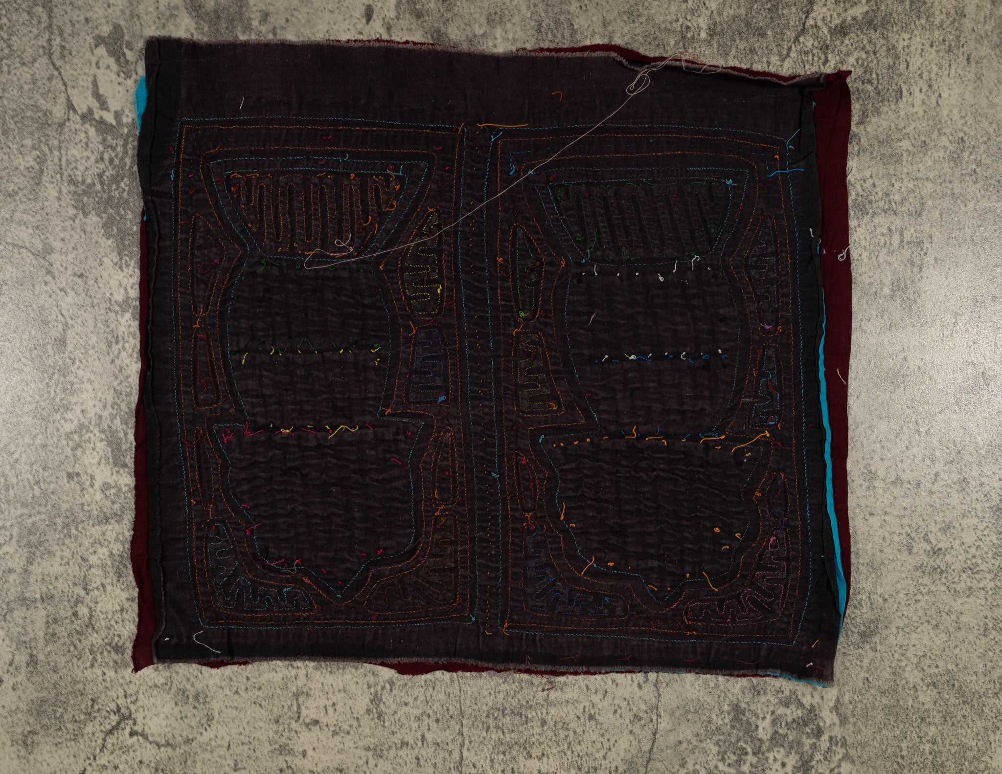 Traditional Burgundy And Blue Classic Design Mola