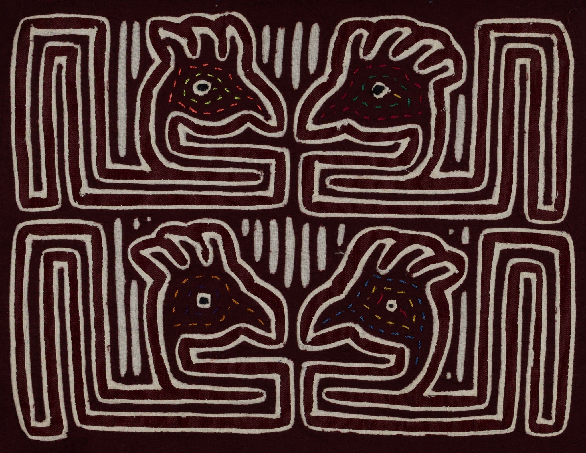 Burgundy And White Bird Head Mola